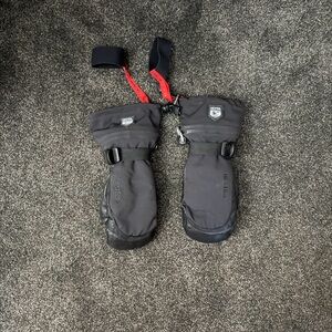 Hestra Black and Red Winter Mittens